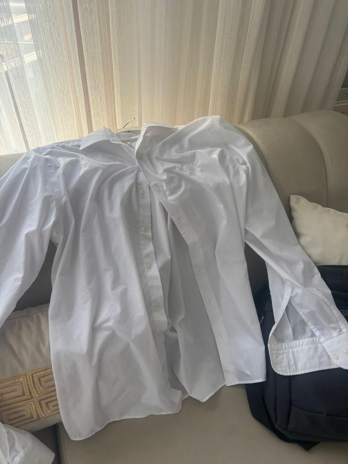 Pierre Cardin beyaz gömlek DYNOAS öncesi kırışık görünüm